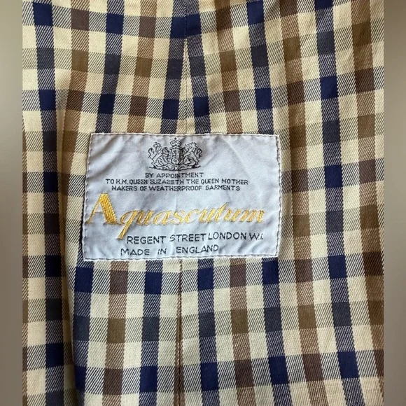 Vintage AQUASCUTUM "Aqua 5" Made in England Classic Trench Coat Men's XL - Picture 9 of 12